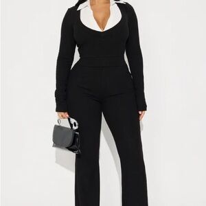 Fashion Nova Black and White Jumpsuit